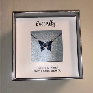 Blue Ombré Butterfly Necklace